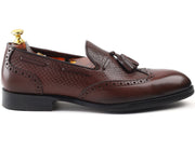 Men’s Brown Genuine Leather Formal Tassel Loafers Dress Shoes - Feetique Footwea